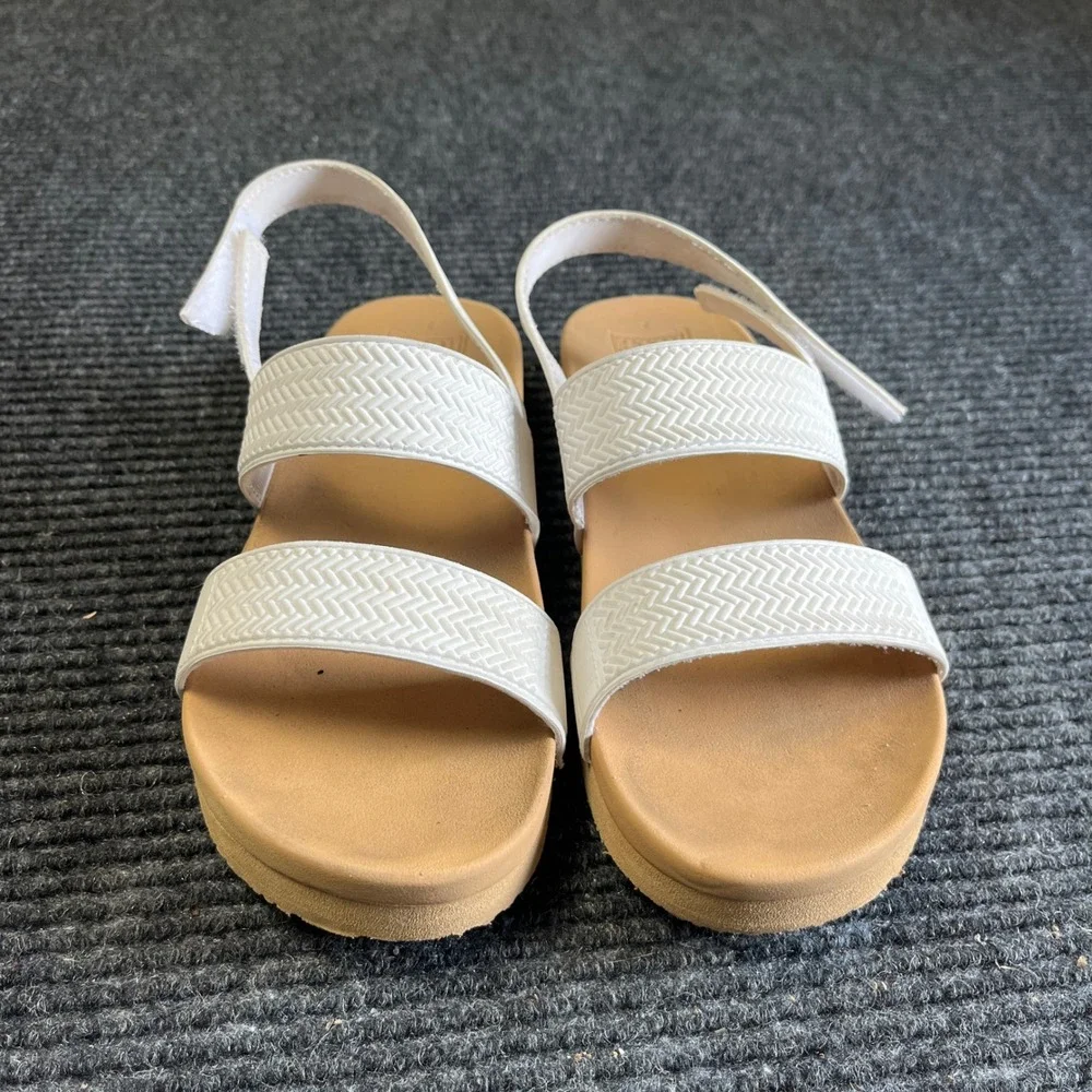 Reef Water Vista Sandals Kids Size 3 White Tan Textured Straps Water Friendly
